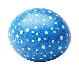 Colorful blue polka dot egg decorative item perspective isolated on transparent background