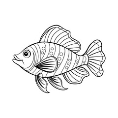 Outline of a Mandarinfish Fish