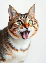 Obraz premium Whimsical Cat Photograph - Mouth Wide Open - Pet Portraits