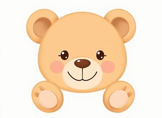 Obraz premium Endearing Cartoon Bear Emoticon