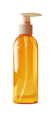 Dispensing orange liquid soap bathroom shelf product clean view isolated on transparent background