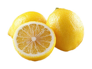Fresh lemons for culinary delights kitchen food bright mood isolated on transparent background
