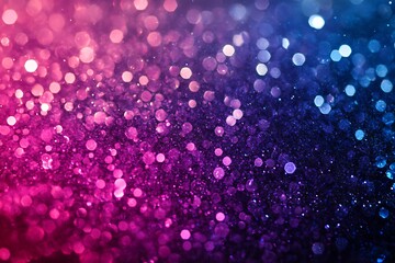 Bokeh effect with pink and blue glowing particles creating a shimmering and vibrant atmosphere.