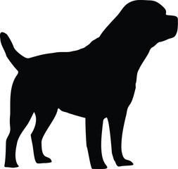 Rottweiler Dog Sideview Silhouette Illustration Vector