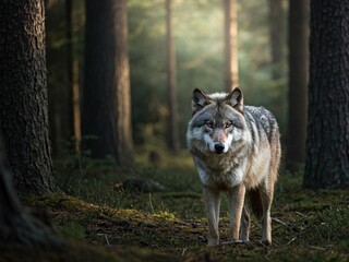 Fototapeta premium wolf in the woods