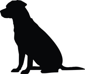 Rottweiler Dog Sitting Silhouette Illustration Vector