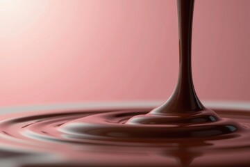 Flowing melted chocolate