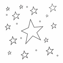 Fototapeta premium Hand drawn stars clipart, Hand drawn star illustrations, Hand drawn stars PNG, Sketch-style star graphics, Doodle stars collection, design elements, badges, stickers, geometric figures 
