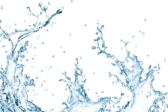 Water splash explosion Clean water spalsh background Water splash Blue water splash Figures and abstract forms of water on a white background. Clean water spalsh on white background Studio shot