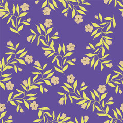 Christmas seamless pattern with berry and pine branch, winter design, hand drawn elements