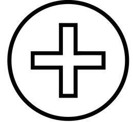 Bold plus icon in circle