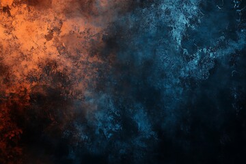 Fototapeta premium Abstract texture with fiery orange and dark blue hues blending together, creating a dramatic effect.