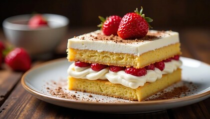Classic Italian dessert, layered coffee-soaked ladyfingers & mascarpone cream , gourmet, sweet
