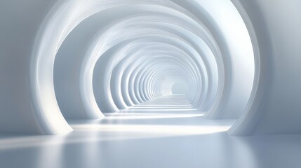 Obraz premium Abstract White Tunnel of Modern Architecture