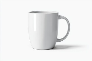 Obraz premium Ceramic mug mockup with matte finish displayed front-facing and isolated against a clean white background