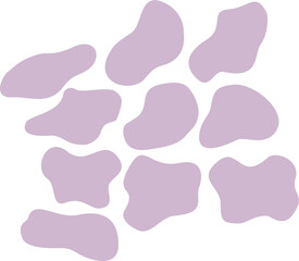 Set of pastel purple abstract blob shapes. Ideal for modern backgrounds, branding designs, posters, social media templates, minimalist art projects, and creative decorations.