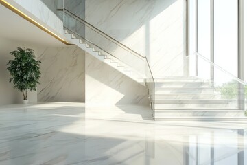 Obraz premium Modern minimalist interior lobby