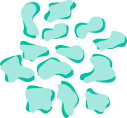 Set of layered abstract blob shapes. Perfect for playful backgrounds, creative branding, social media templates, posters, trendy art projects, and modern graphic design.