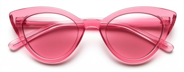 Pink cat-eye sunglasses with clear lenses