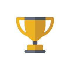 Gold Trophy Vector - Champion Cup Award Symbol for Victory, Success, Achievement, Winner Reward, Game Prize, Sports Recognition and Competition Illustration