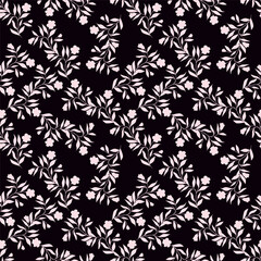 Christmas seamless pattern with berry and pine branch, winter design, hand drawn elements