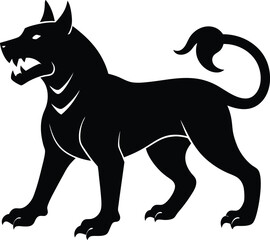 black and white dog vector