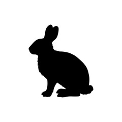 Fototapeta premium Rabbit silhouette icon vector flat design on white background.