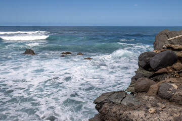 Rocky coast of Atlantic ocean, Gran Canaria, Spain