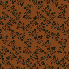 Christmas seamless pattern with berry and pine branch, winter design, hand drawn elements