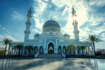 Obraz premium Mosque. AI generated illustration.