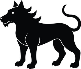 vector illustration of a black dog