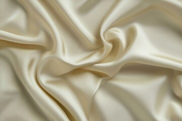 Obraz premium Luxurious cream-colored fabric draped in soft folds.