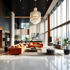 Elegant luxury room interior with modern decor and premium finishes

