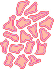 Vibrant abstract blob shapes featuring layered colorful outlines. Perfect for playful backgrounds, modern designs, posters, stickers, and creative digital compositions.