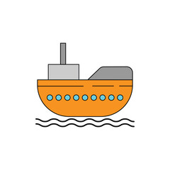 Fototapeta premium Boat icon vector in trendy flat style. Sail Boat icon isolated on white background . Vector illustration of simple boat icon. Eps file 6.