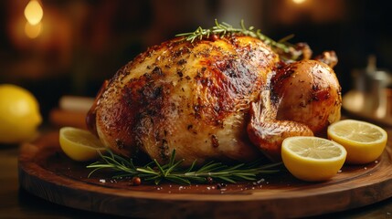 Roasted chicken with lemon and herbs