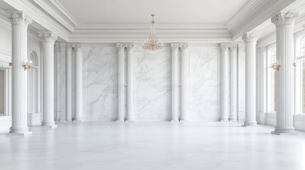 Elegant White Marble Hallway