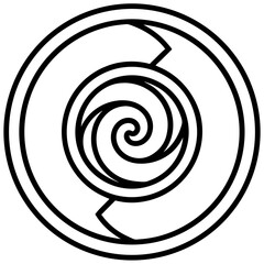 Black and white swirl vector illustration of a spiral design