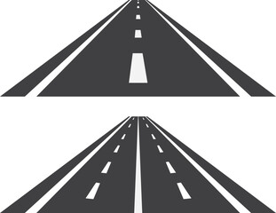 A straight road stretching into the horizon,symbolizing journey direction.vector illustration of road