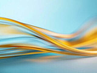 A soft, abstract composition featuring flowing lines in shades of blue and orange, creating a serene and dynamic visual effect.