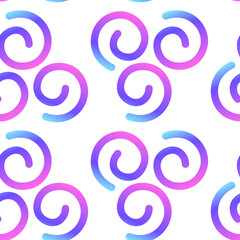 Seamless pattern of colorful gradient abstract spiral lines
