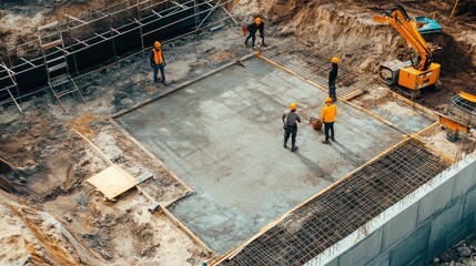 Workers installing an advanced irrigation system under a football field to maintain optimal grass conditions,Workers installing protective fences and benches around a newly constructed basketball cour