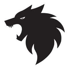 Hand drawn wolf head and face silhouette vector on a white background. illustration eps 10