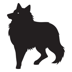 Hand drawn wolf head and face silhouette vector on a white background. illustration eps 10