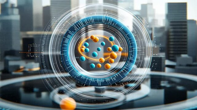 Futuristic digital interface with data visualization - Powered by Adobe