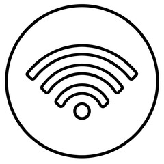 This is a wireless network icon, a wi-fi symbol for internet connection, often represented as a vector illustration on websites to indicate available technology or signal