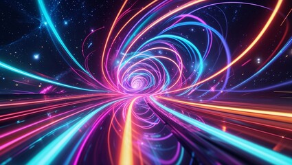 Obraz premium Hypnotic Light Rings in a Futuristic Cosmic Design