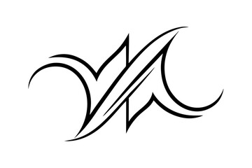 Vector illustration of a black tribal tattoo design, an abstract art element and icon