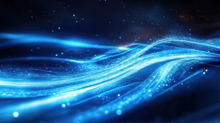 Fototapeta premium Abstract Blue Light Flow Design