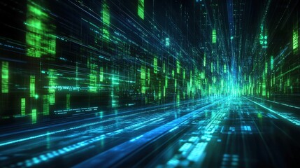 Digital Data Tunnel Visionary Landscape